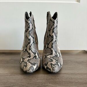 Snake skin ankle boots